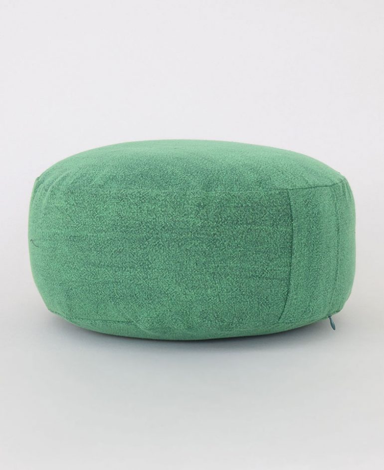 Green Stonewash Cotton Organic Kapok Filled Zafu Floor Cushion