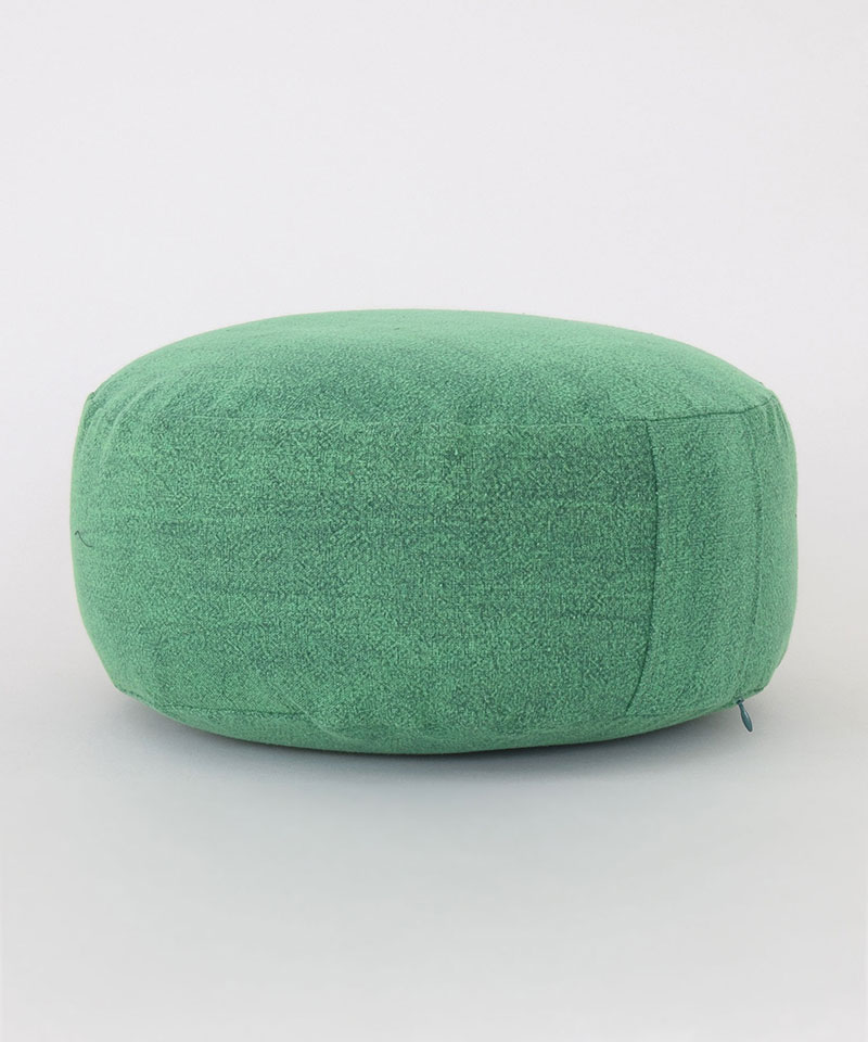 Green Stonewash Zafu Meditation Pillow Cushion Floor Round Kapok Insert