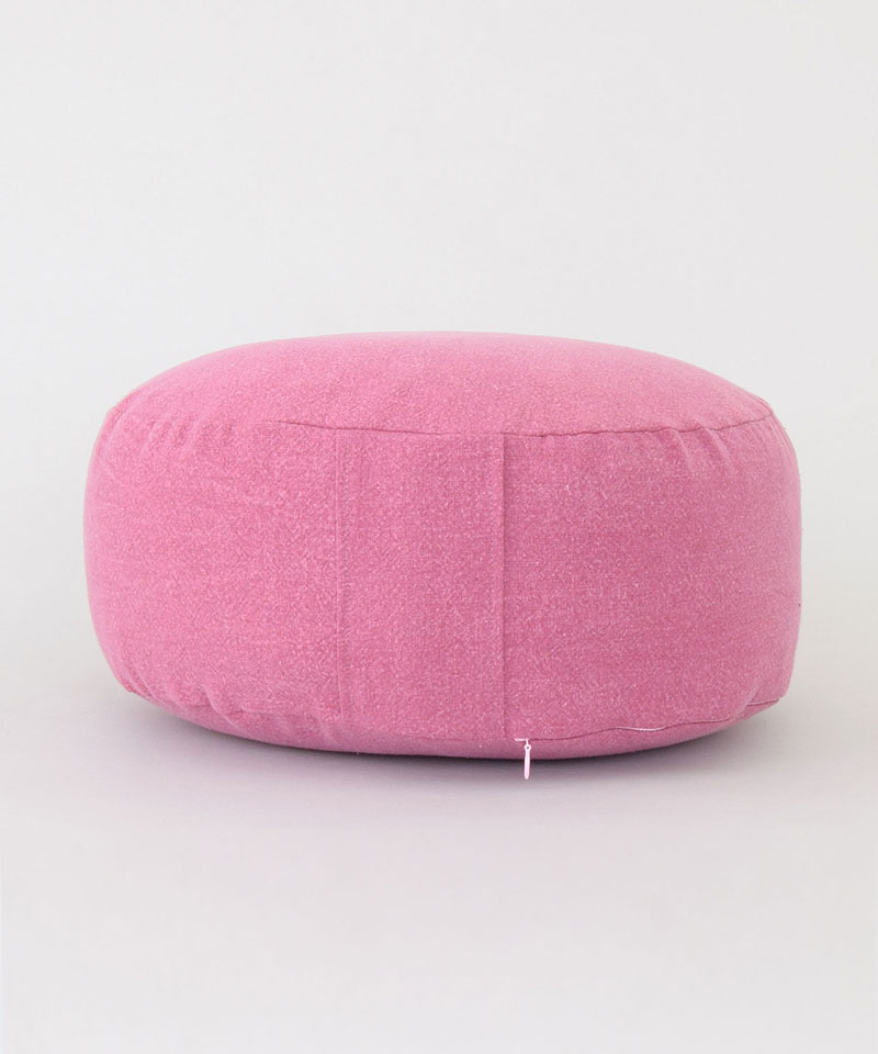 Pink Stonewash Zafu Meditation Pillow Cushion Floor Round Kapok Insert