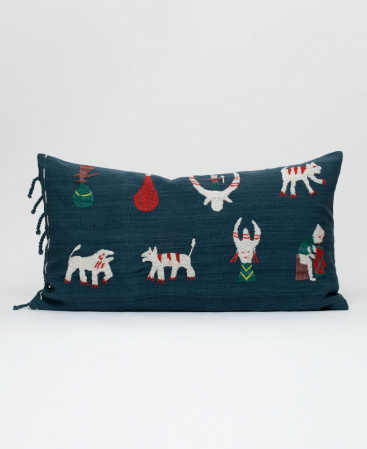 Tai Lu Hill Tribe Hand Stitched & Embroidered Tassel Cushion