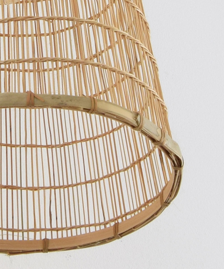 Tall Thin Bamboo Pendant Light & Thick Rope Cable