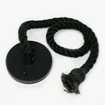Thick Black Rope Pendant Lighting Kit With Ceiling Canopy