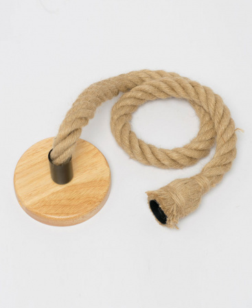 Classic Thai Bamboo Fishing Trap Pendant & Thick Rope Cable