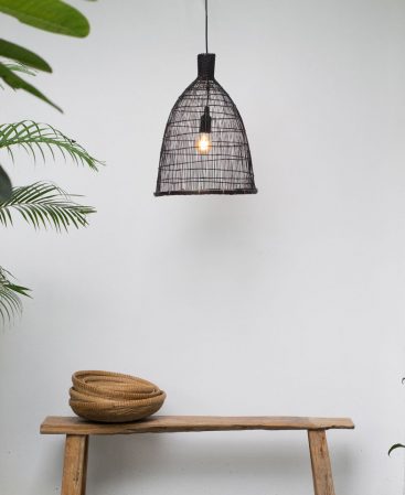 Thin Necked Black Bamboo Pendant Light