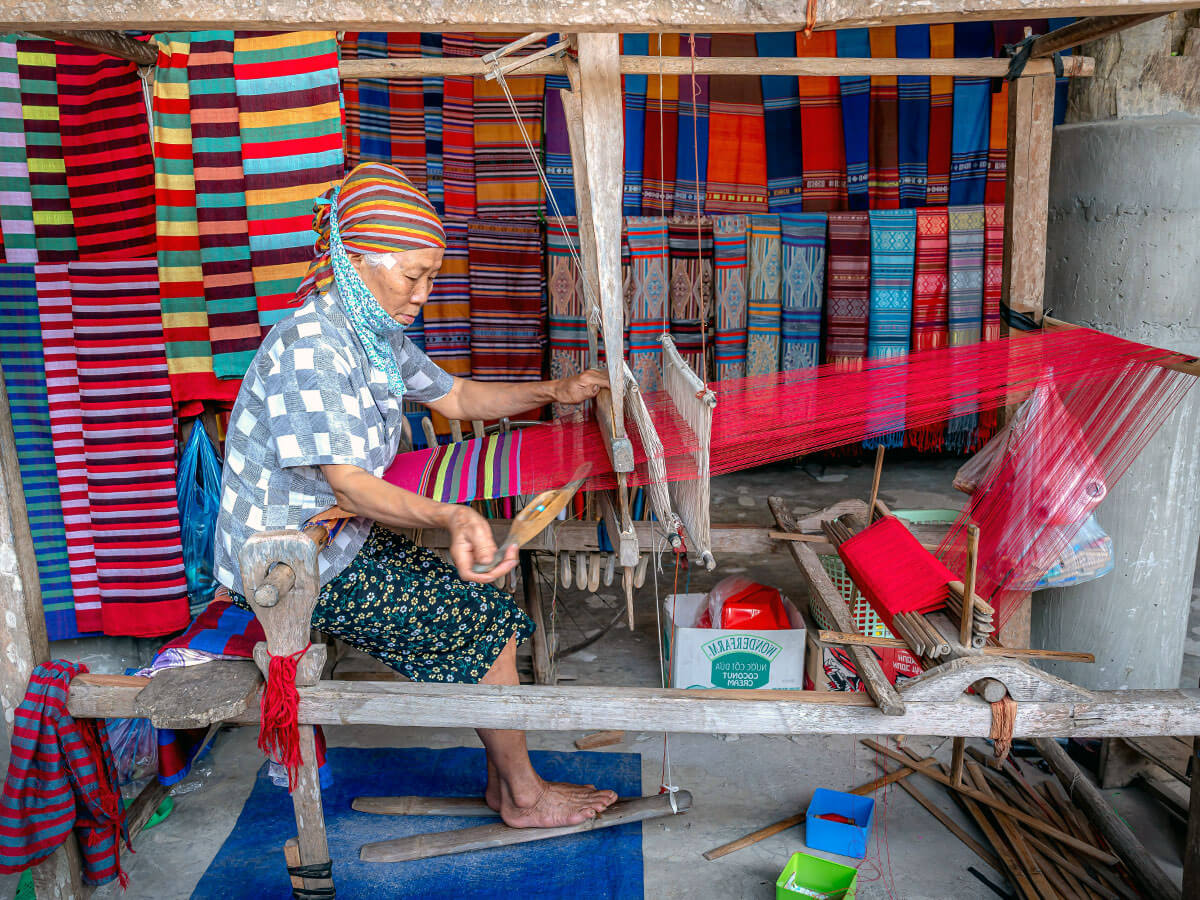 Traditional textile weaving in the hill tribe communities.