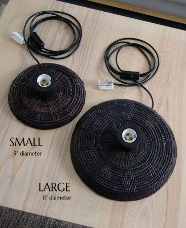 Two different sizes are available for our black rattan lamp bases.