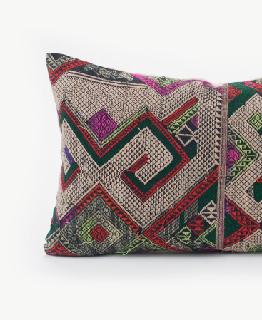 Vintage Woven Silk & Cotton Hill Tribe Cushion