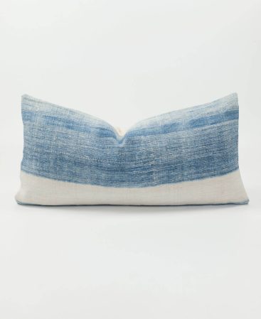 Vintage Hmong indigo hemp cushion cover.