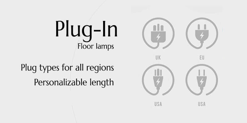 Details for plug-in wabi-sabi style floor lamp.