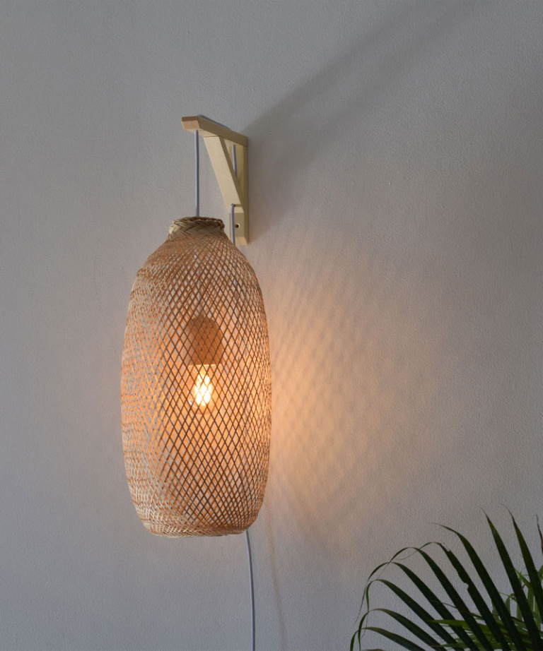 Natural Bamboo Fishing Trap Basket Size M