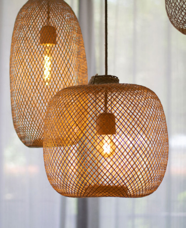 Wicker Pendant Light Styled Bamboo Shade
