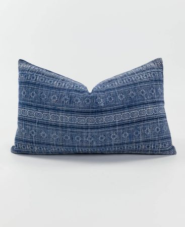 Willow-ware style design on a cushion cover.