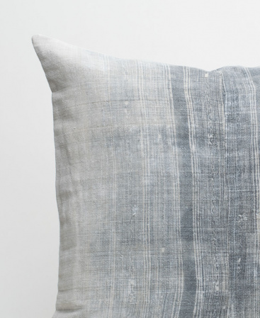 Worn Grey Vintage Hill Tribe Fabric Hemp Textile Throw Cushion
