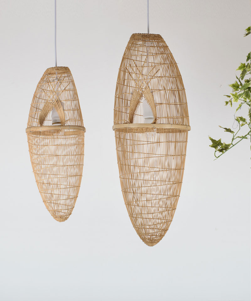 Woven Cocoon Bamboo Pendant Light
