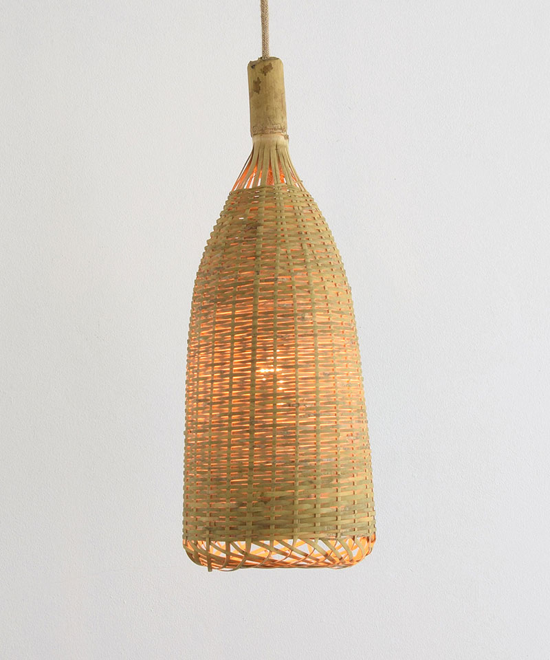 Rustic Drop Cocoon Bamboo Pendant Light