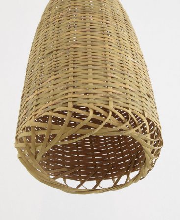 Rustic Drop Cocoon Bamboo Pendant Light – Plug In / Swag