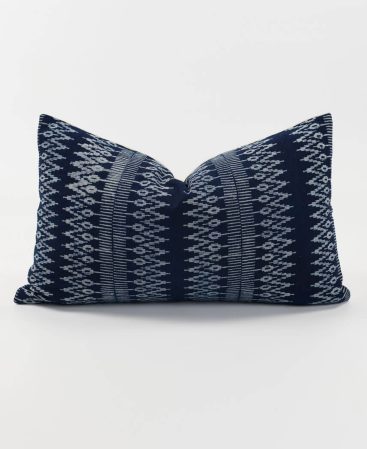 Zigzag design indigo batik cushion.